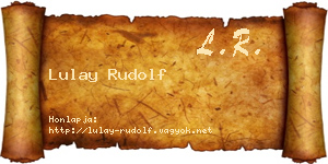 Lulay Rudolf névjegykártya